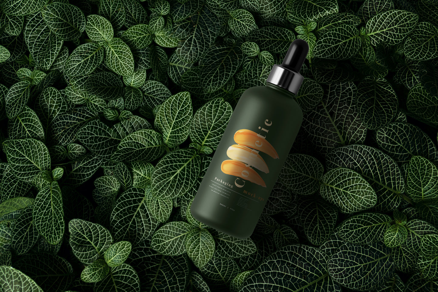 Dark Color Plastic Dropper or Serum Bottle Mockup