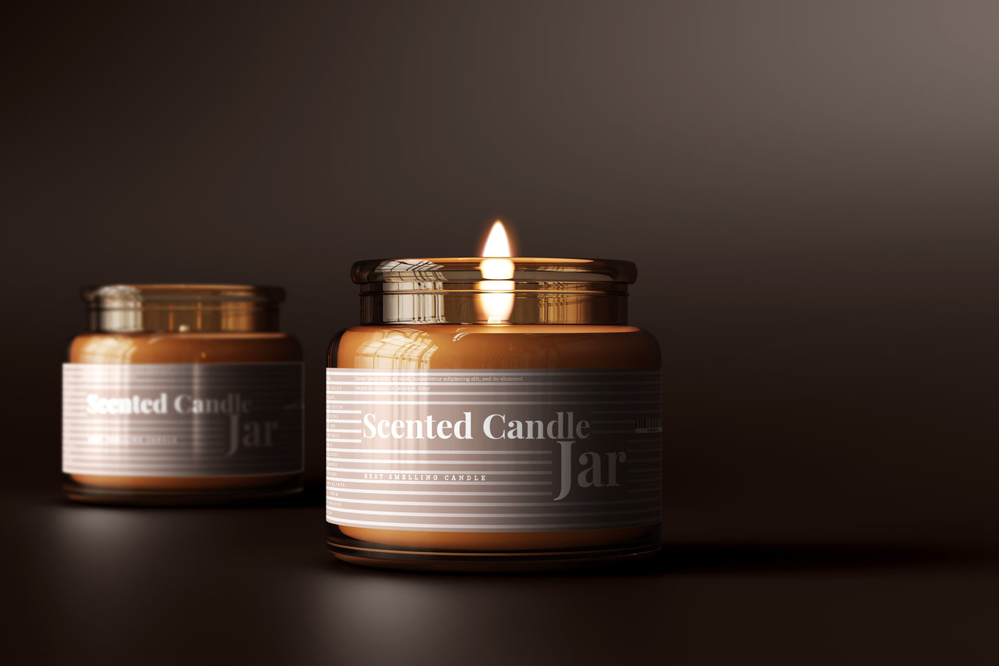 Amber Glass Candle Jar Mockups