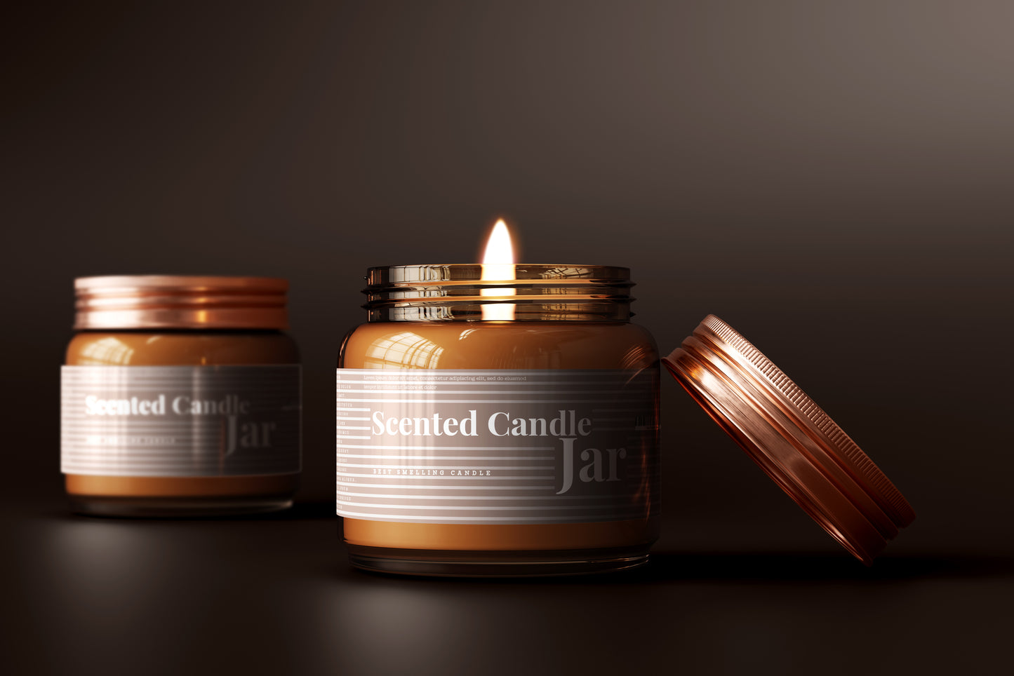 Amber Glass Candle Jar Mockups