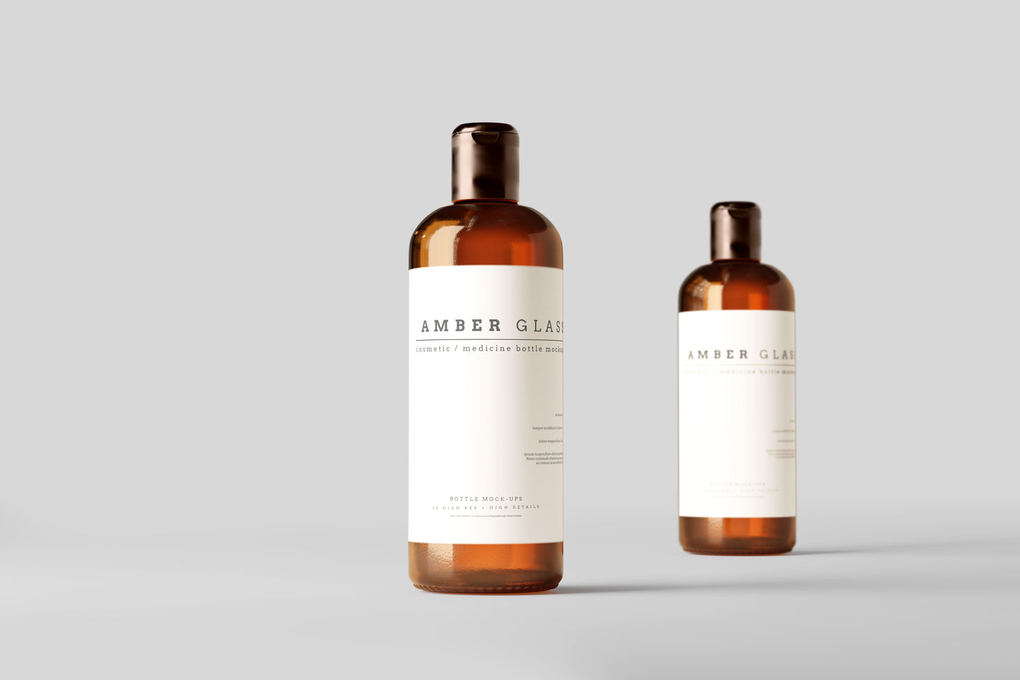 Amber Glass Bottle Mockups