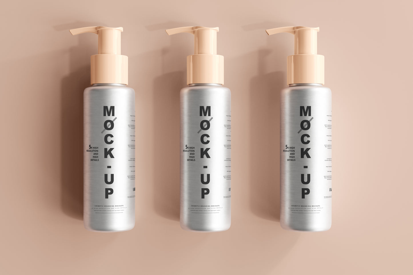 Aluminum Body Cosmetic Pump Bottle Mockup