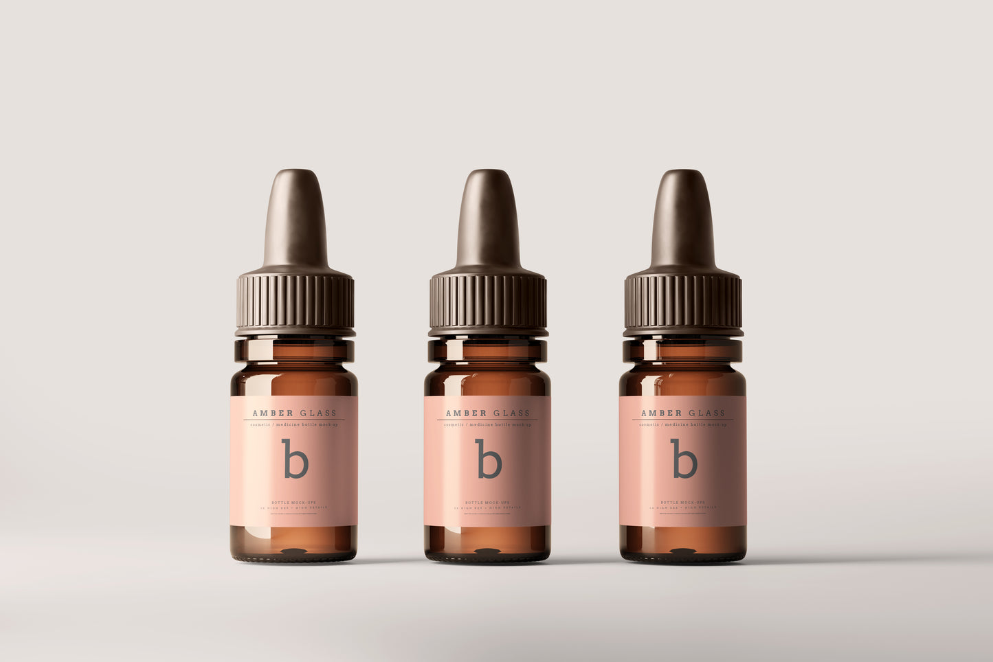 Amber Glass Dropper Bottle Mockups