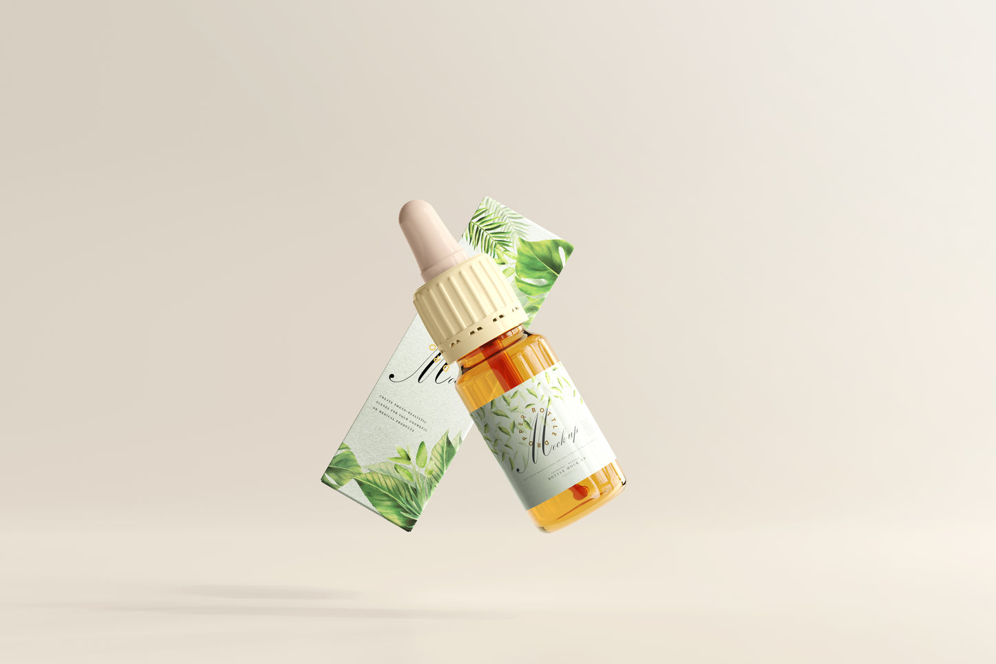 Amber Glass Dropper Bottle Mockup
