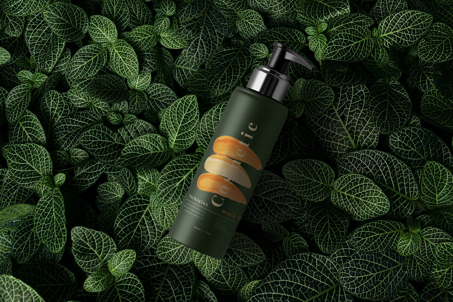 Dark Color Plastic Pump Dispenser Bottle Mockup