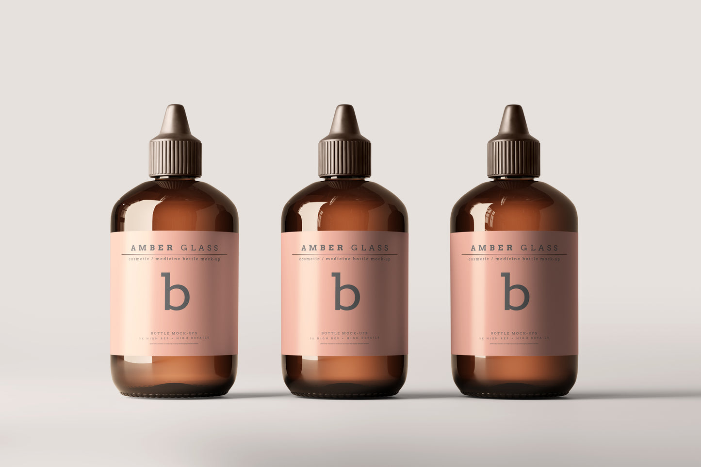 Amber Glass Bottle Mockups
