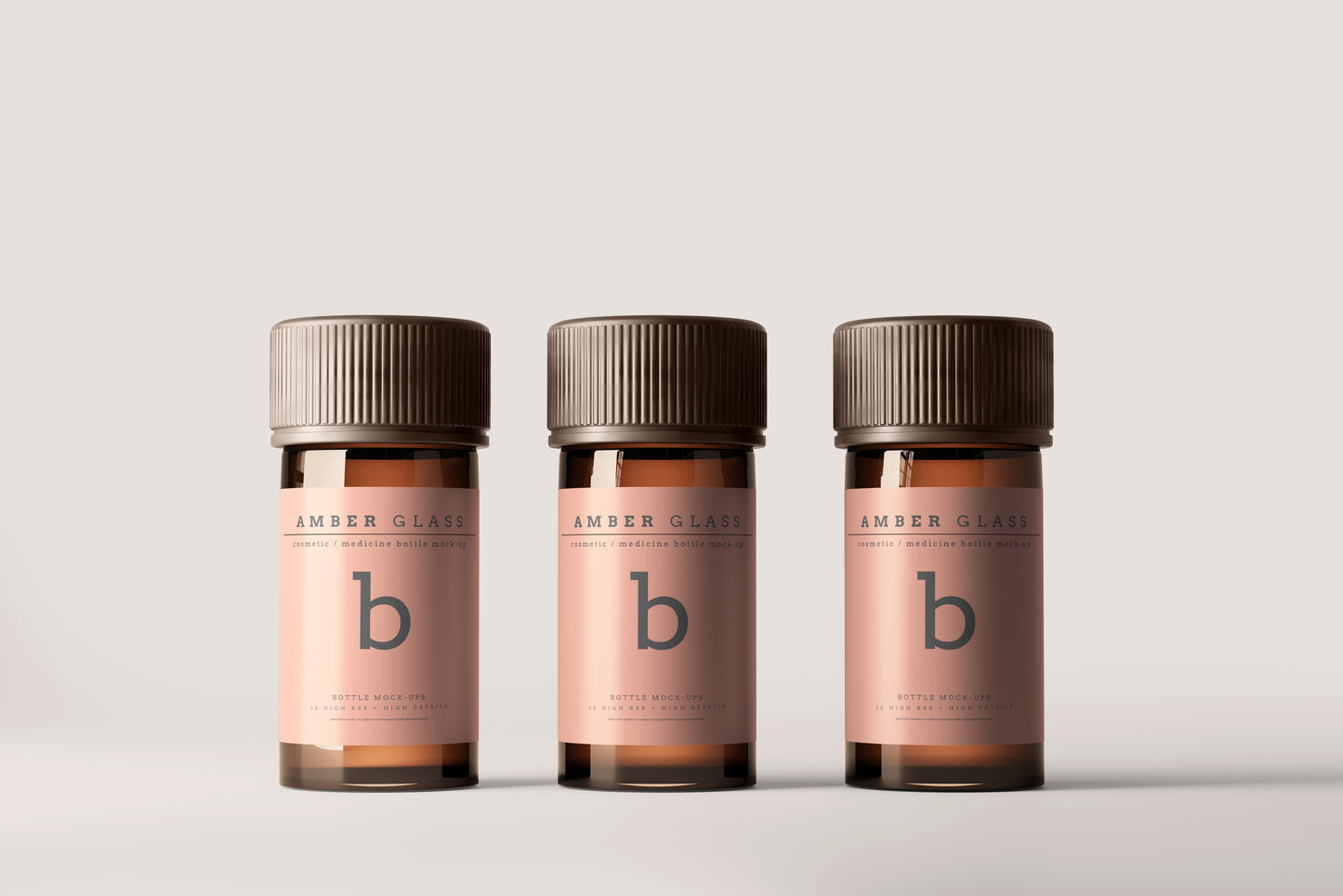 Amber Glass Bottle Mockup