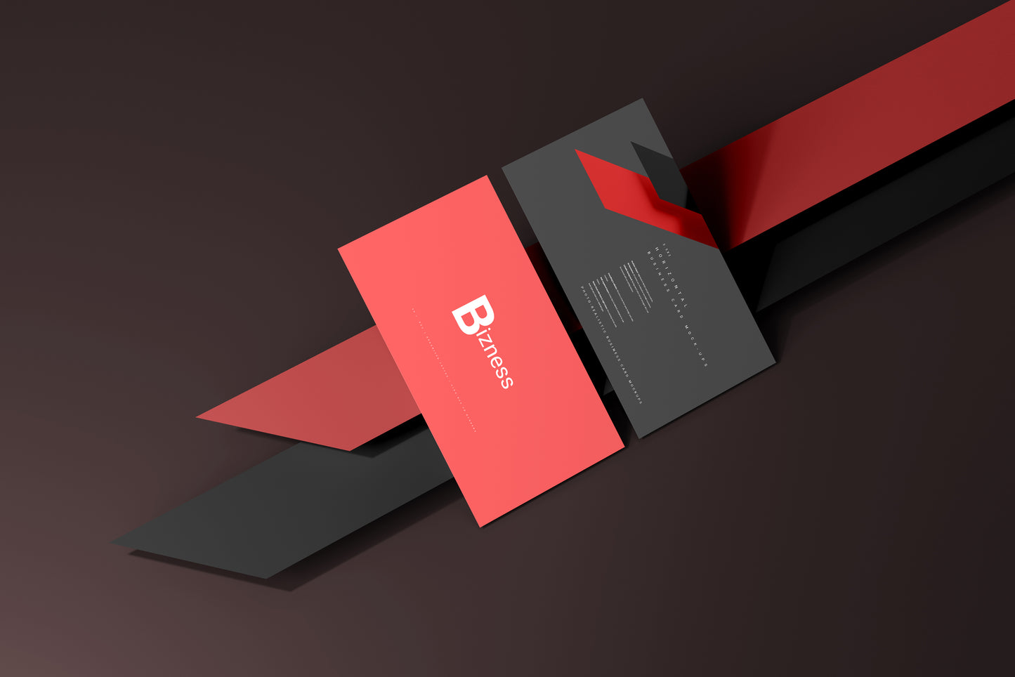 Horizontal Business Cards Mockup