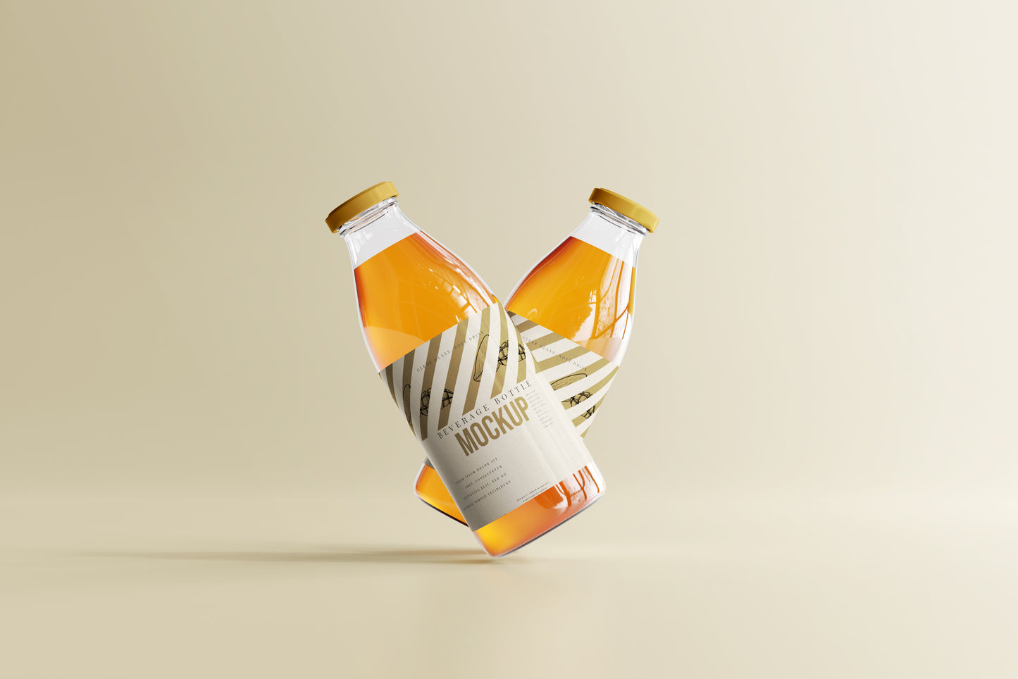 Soft Drink Glass Beverage Bottle Mockups