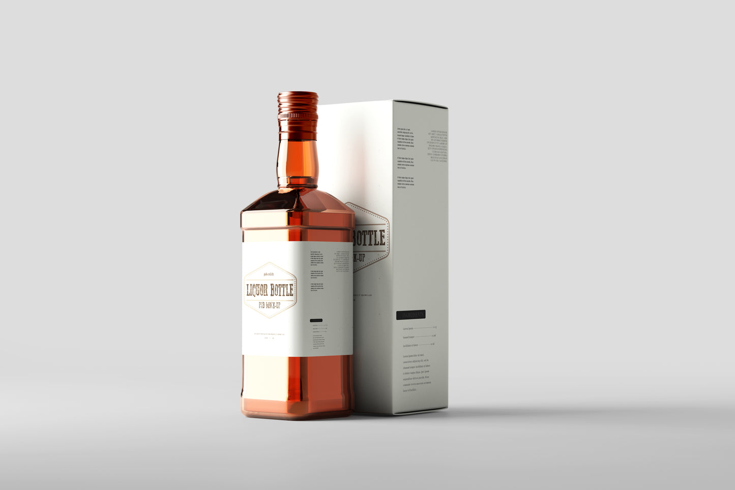 Square Hard Liquor Bottle Mockups