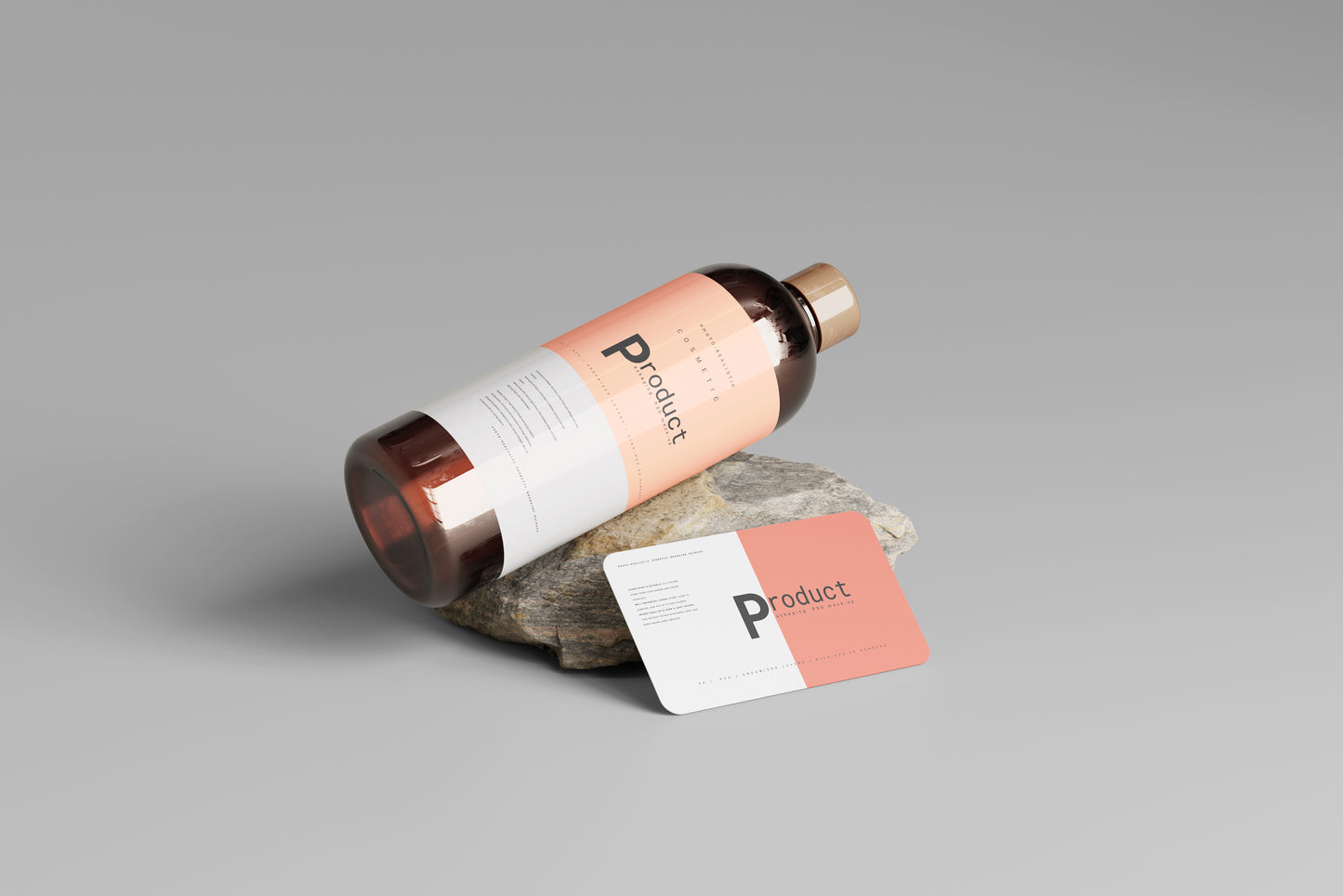 Amber Glass Bottle Mockup