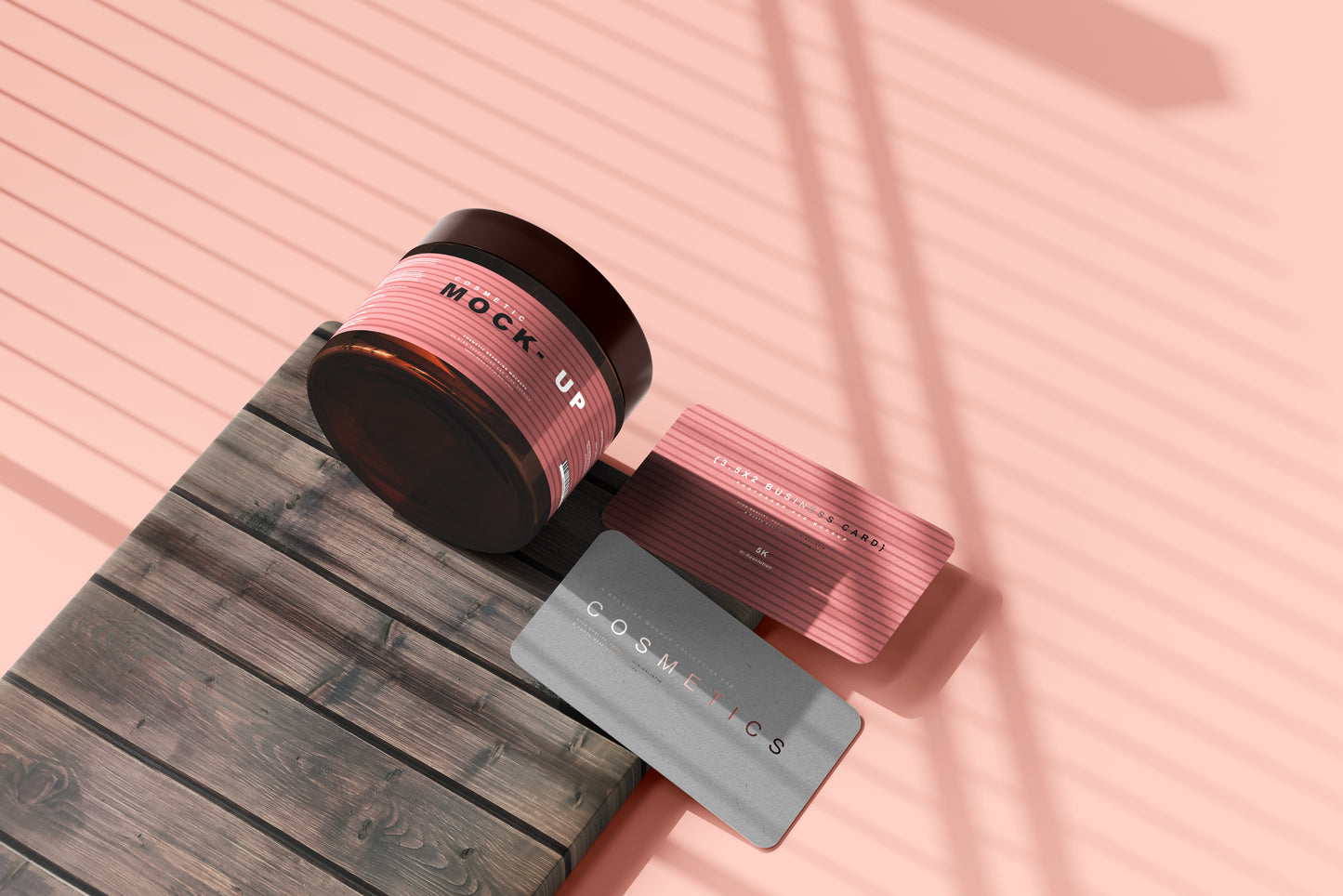 Amber Glass Cosmetic Jar Mockups