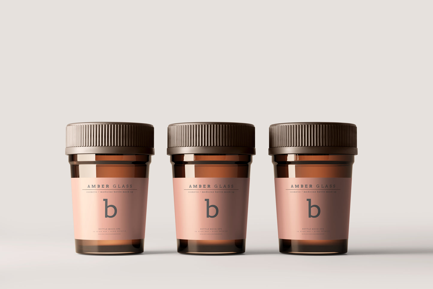 Amber Glass Pills Bottle Mockups