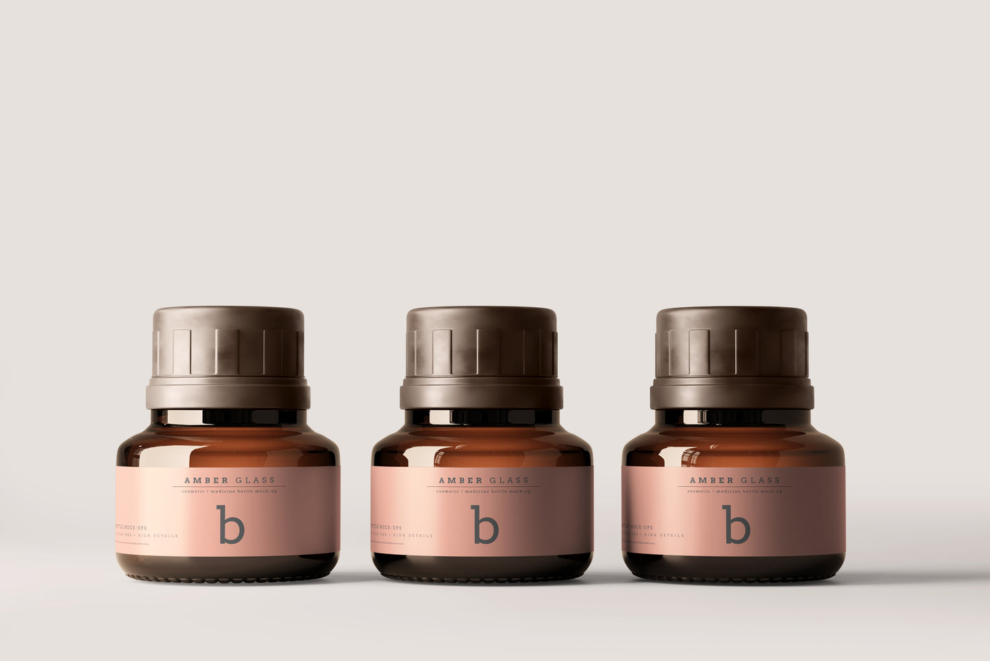 Amber Glass Bottle Mockups
