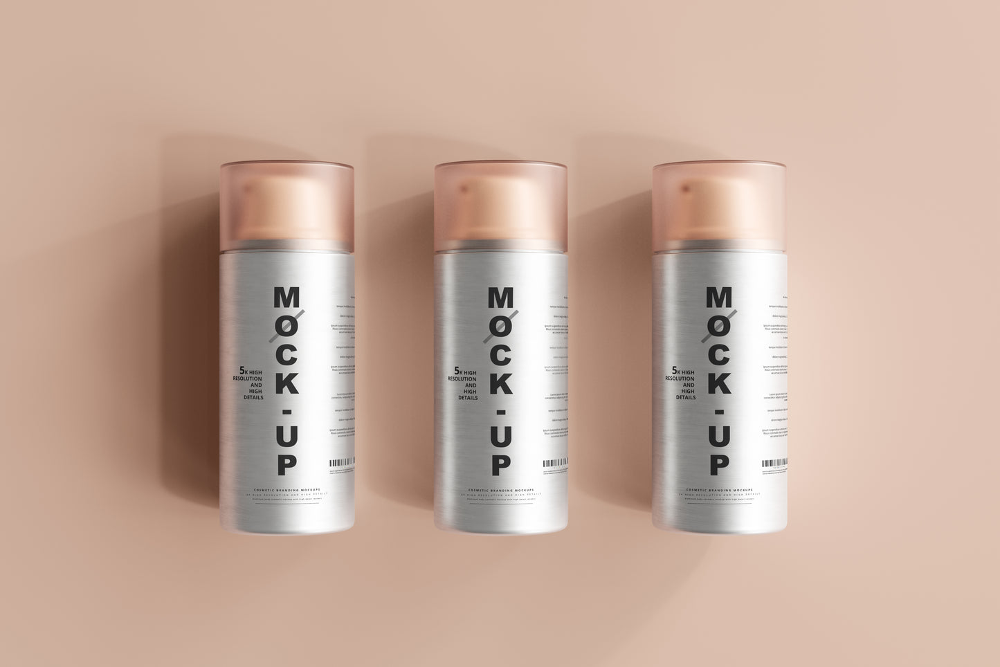 Aluminum Body Cosmetic Pump Bottle Mockup