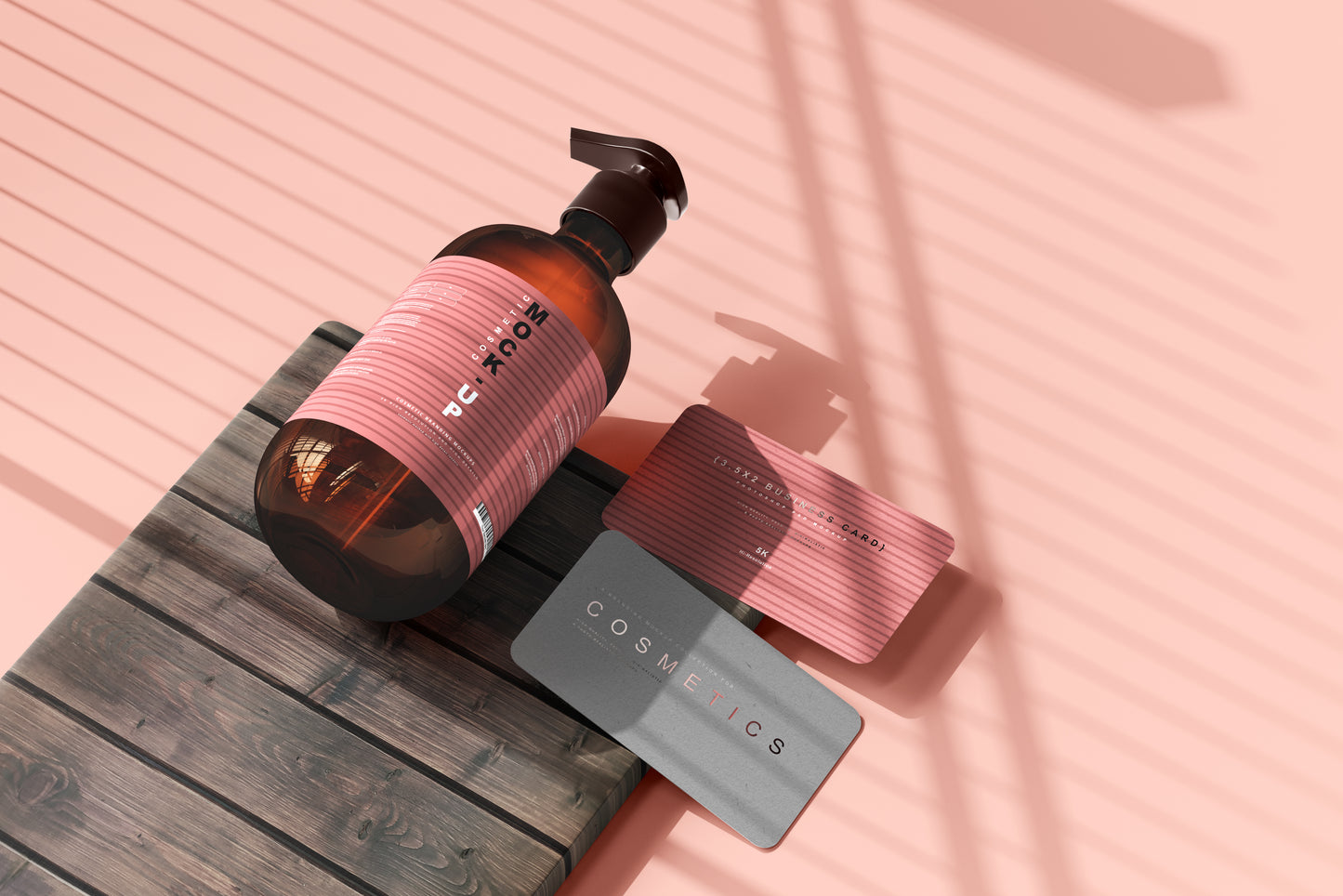 Amber Glass Pump Bottle Mockups