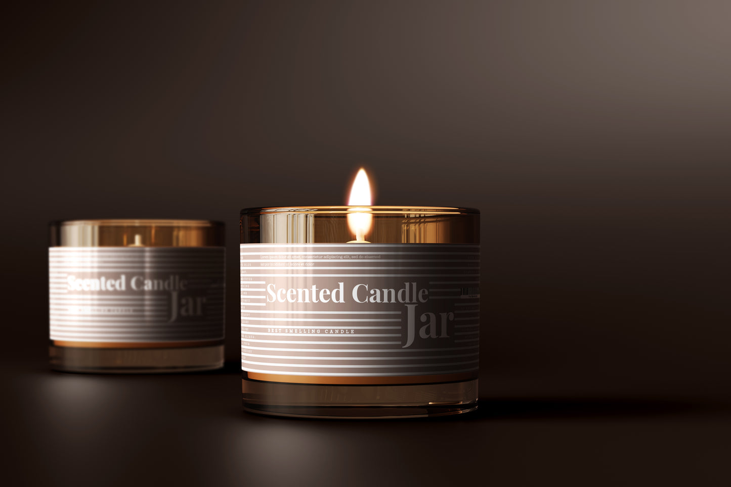 Amber Glass Candle Jar Mockups