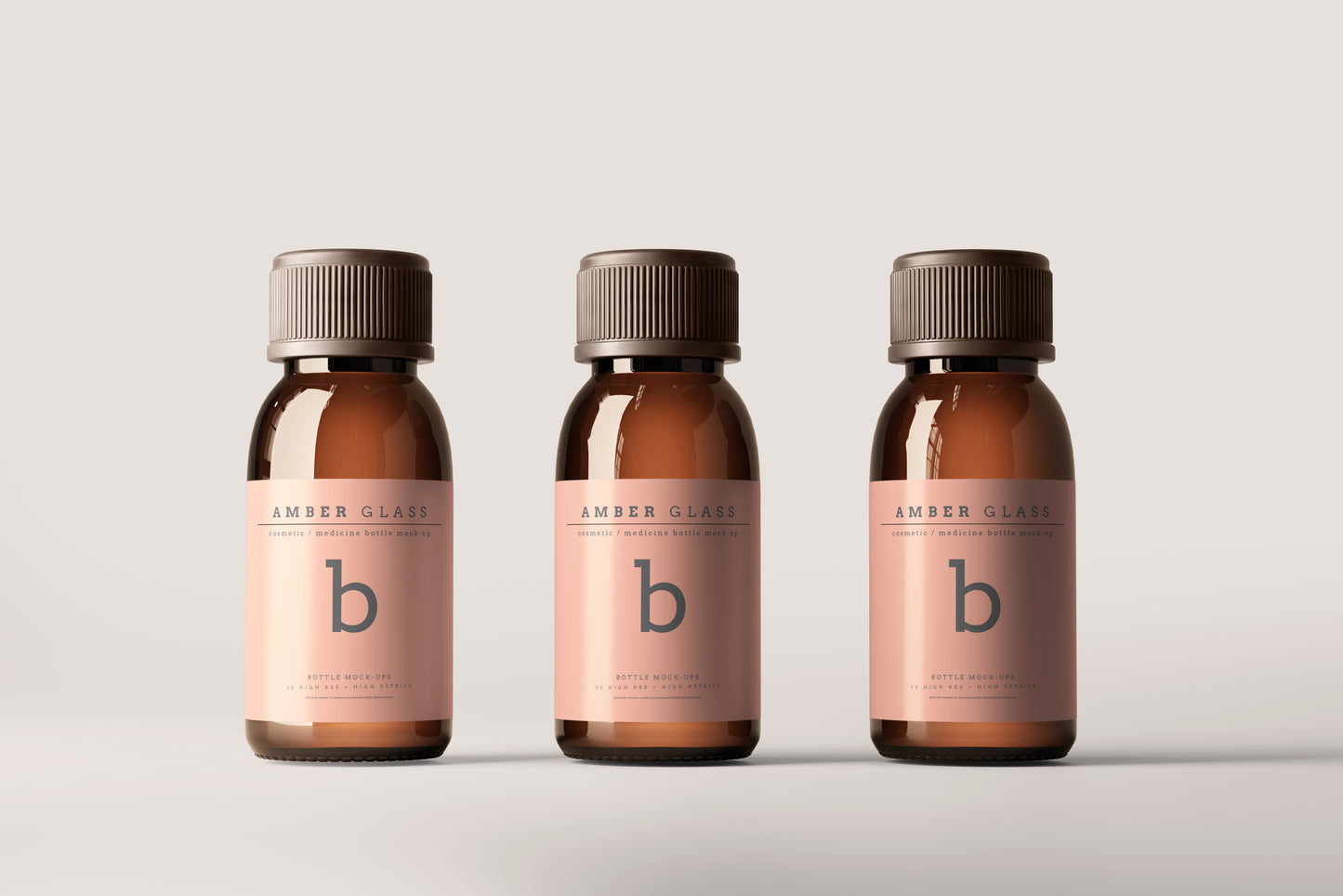 Amber Glass Bottle Mockups