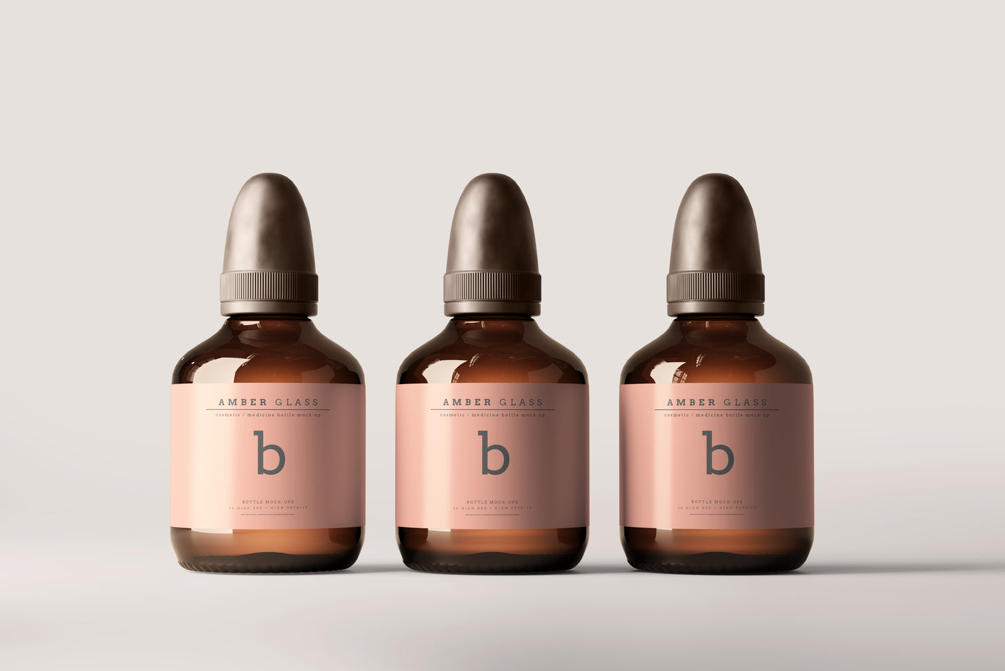 Amber Glass Bottle Mockups