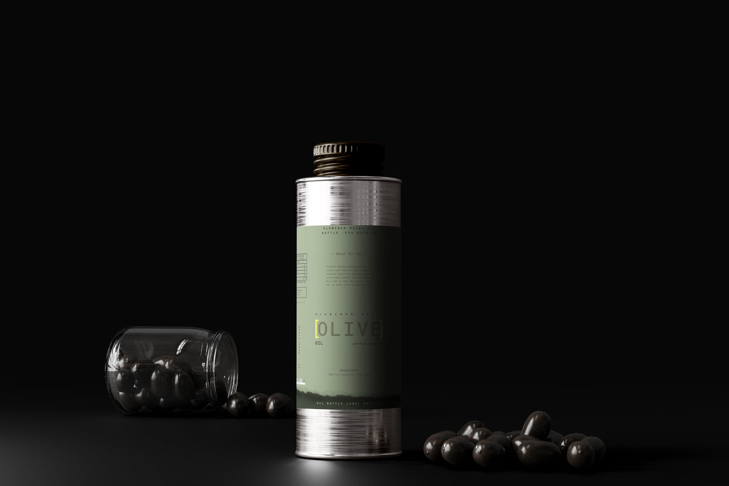 Aluminum Oil Can Mockup Scenes