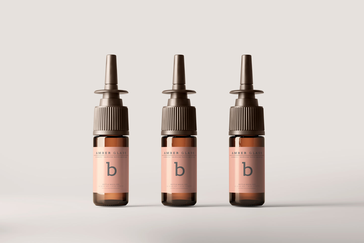 Amber Glass Nasal Spray Bottle Mockups