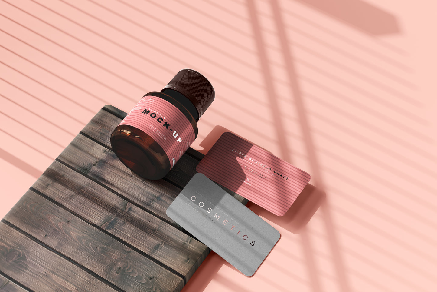 Amber Glass Cosmetic Bottle Mockups