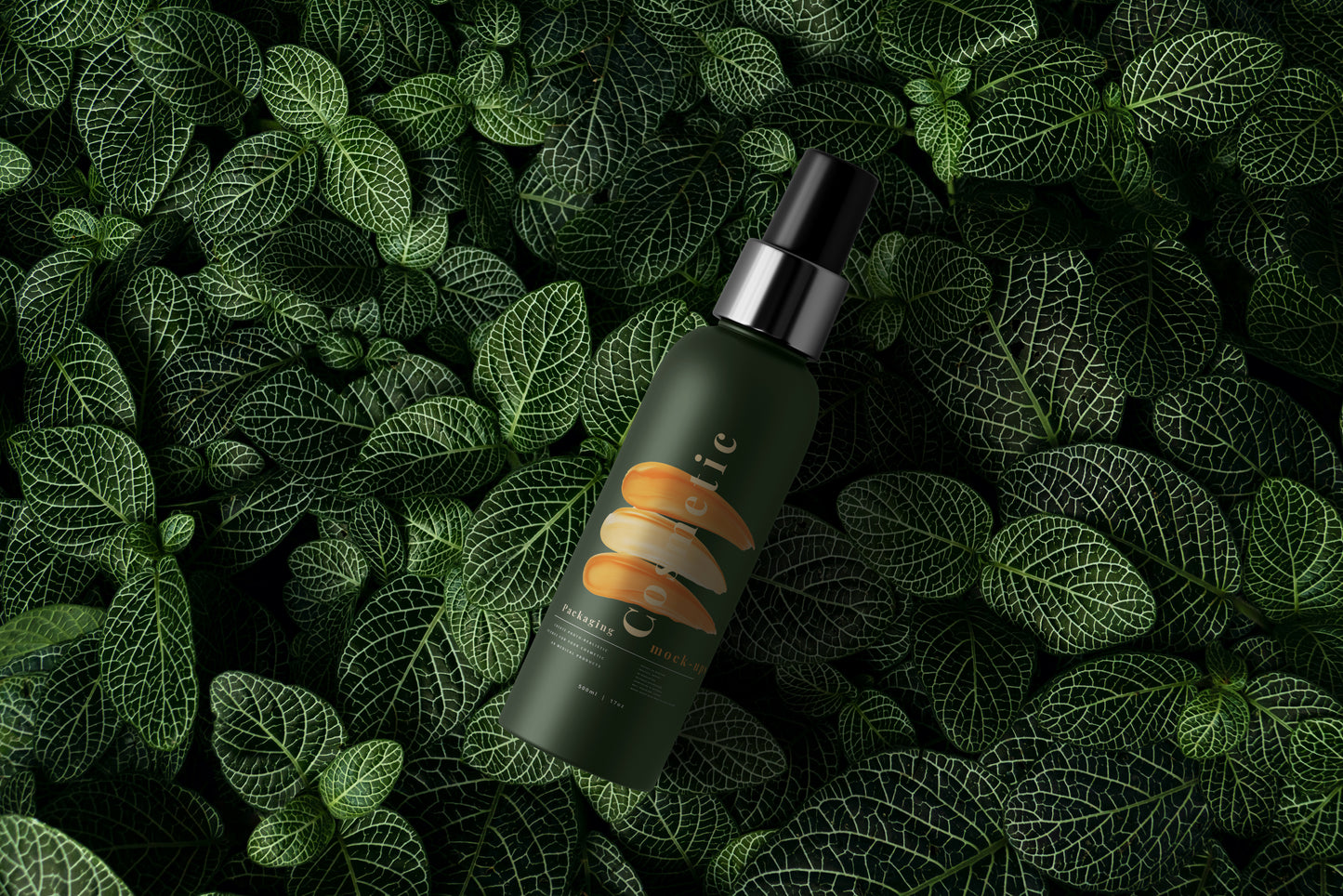 Dark Color Plastic Spray Bottle Mockup