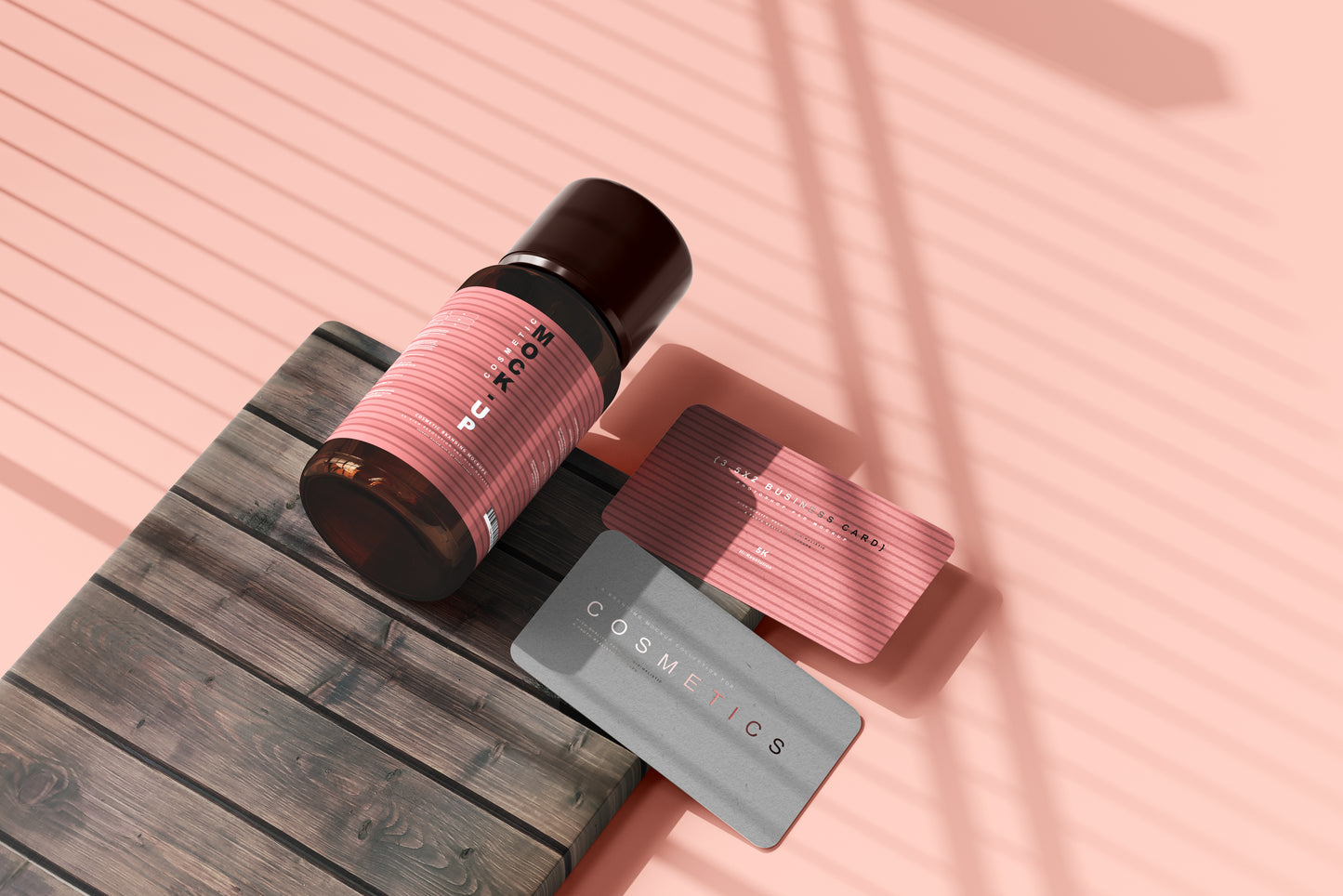 Amber Glass Cosmetic Bottle Mockups