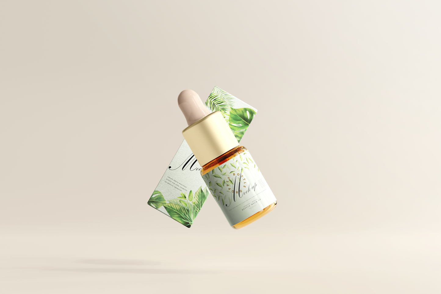 Amber Glass Dropper Bottle Mockup