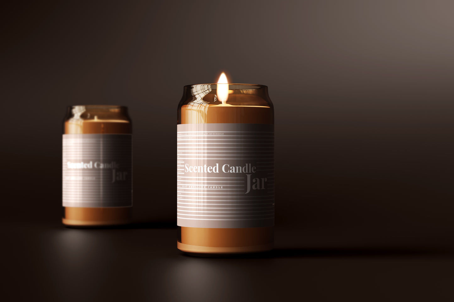 Amber Glass Candle Jar Mockups
