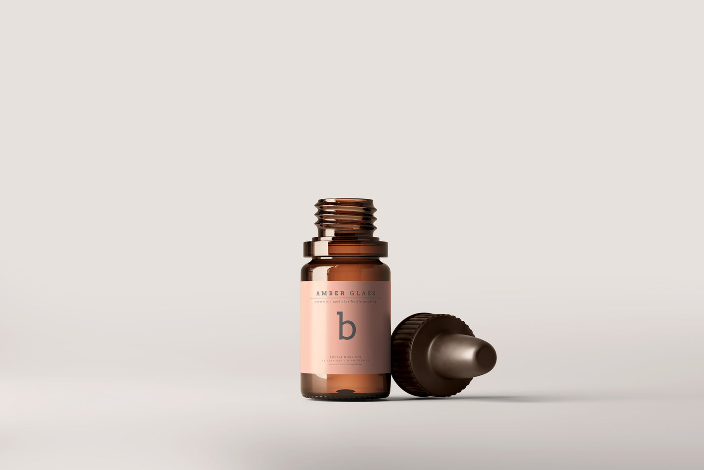 Amber Glass Dropper Bottle Mockups