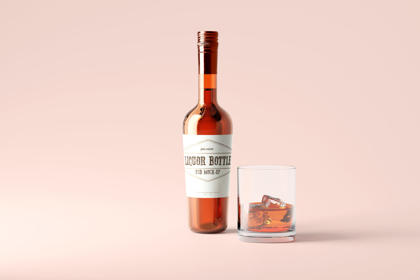 Round Hard Liquor Bottle Mockups