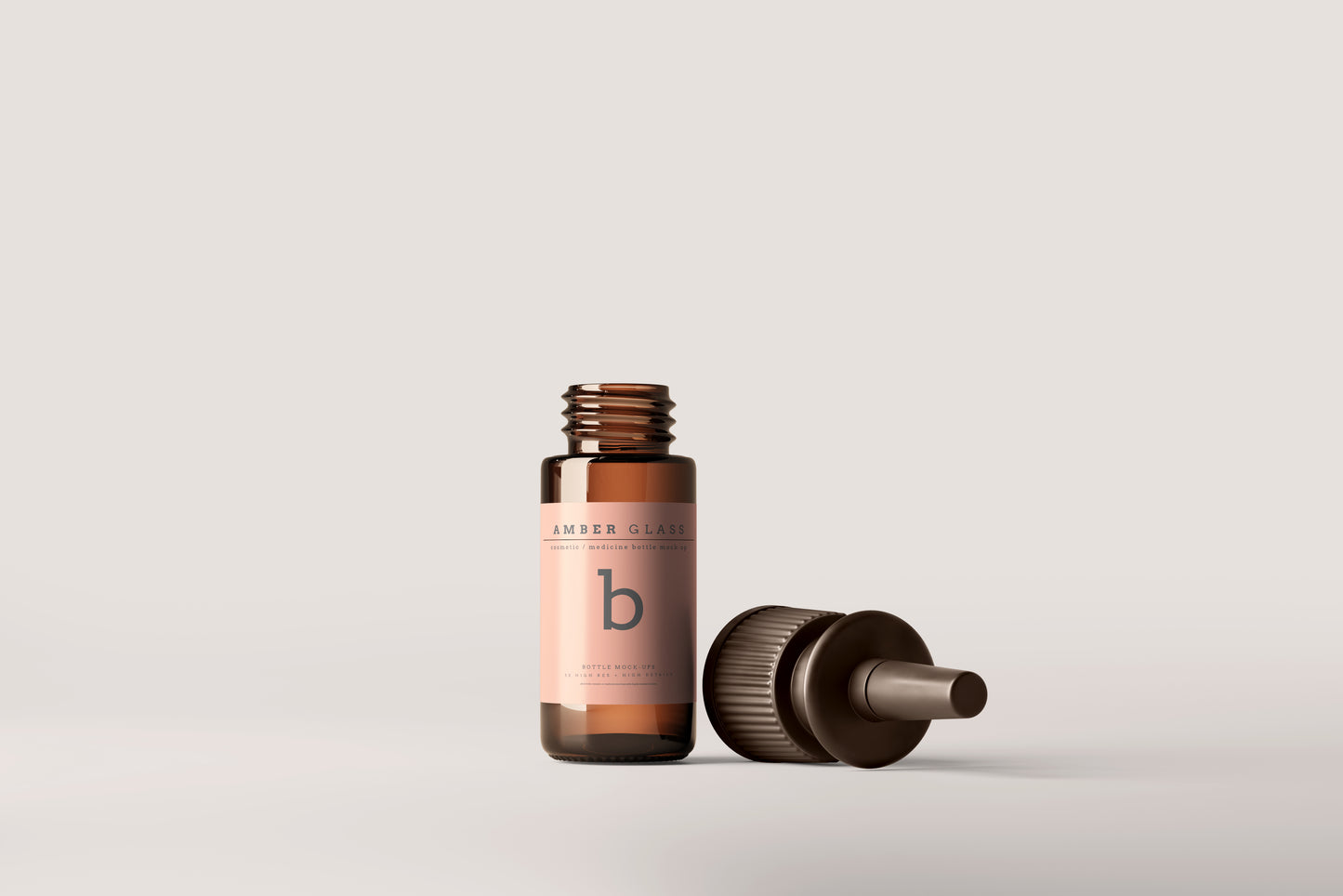 Amber Glass Nasal Spray Bottle Mockups