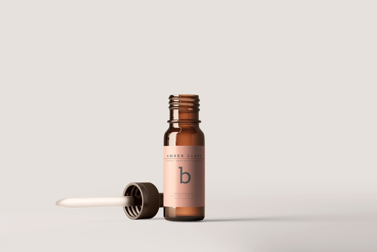 Amber Glass Dropper Bottle Mockups