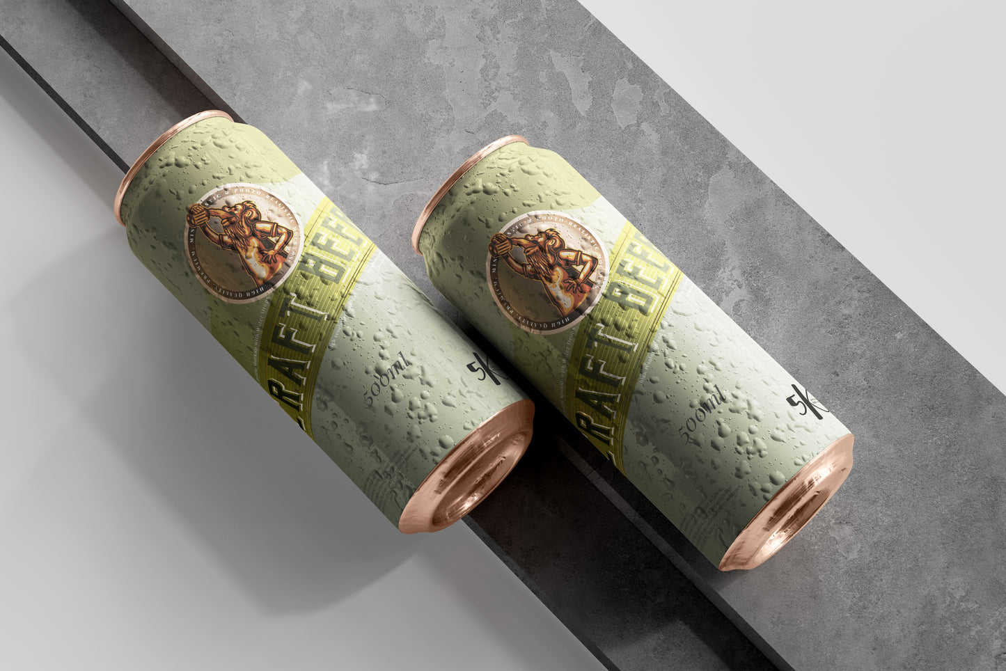 Large Sleek Beer Can Mockup with Condensation Effect