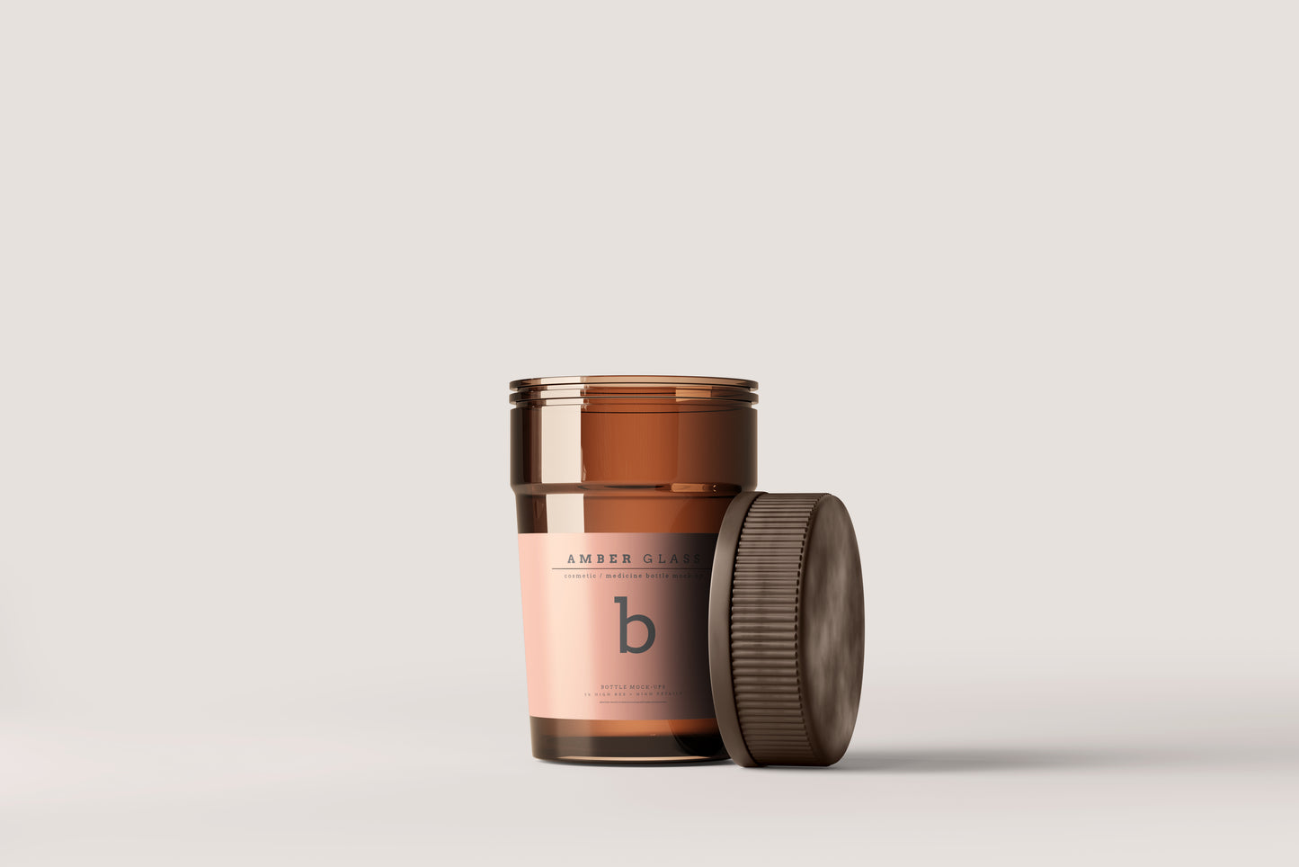 Amber Glass Pills Bottle Mockups