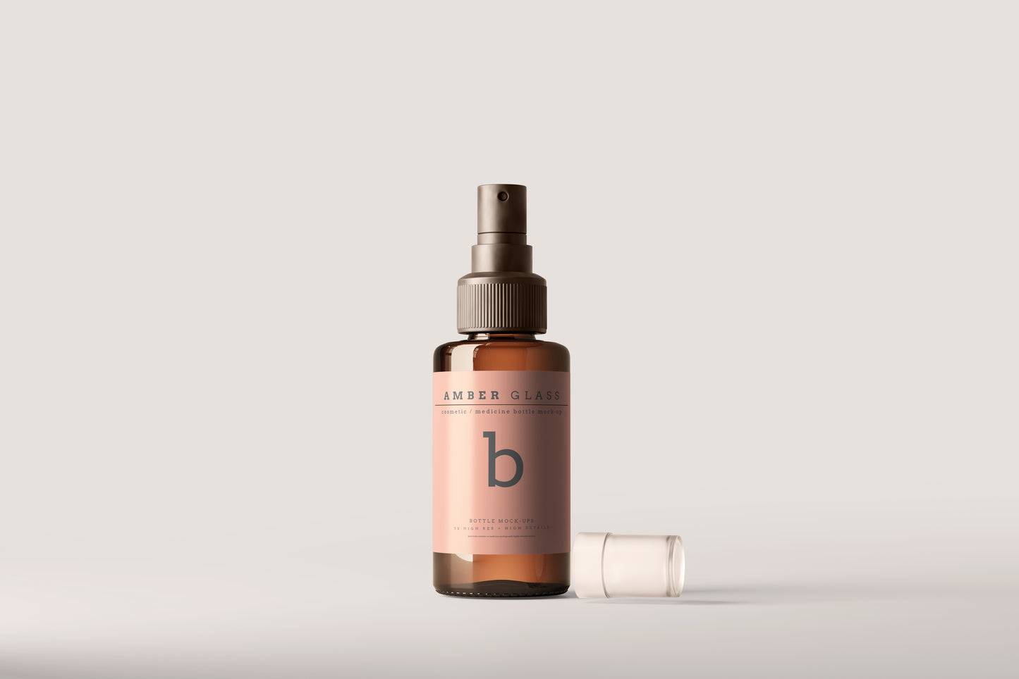 Amber Glass Spray Bottles Mockups