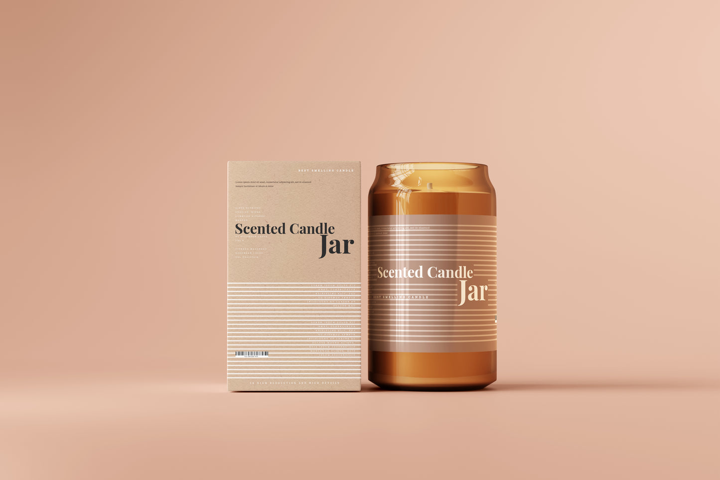 Amber Glass Candle Jar Mockups