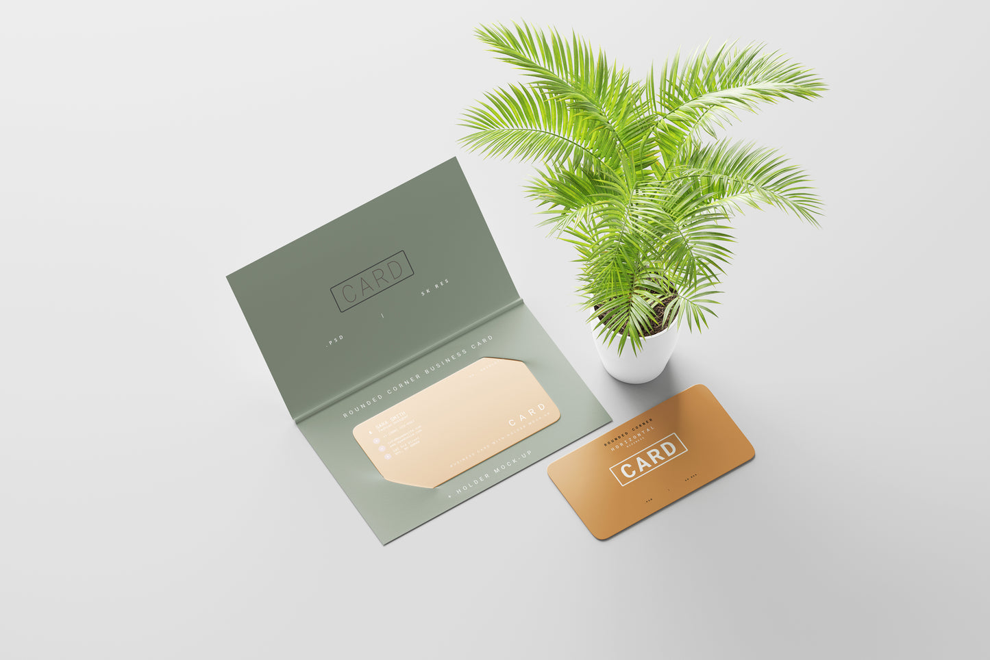 Business Card with Holder Mockup