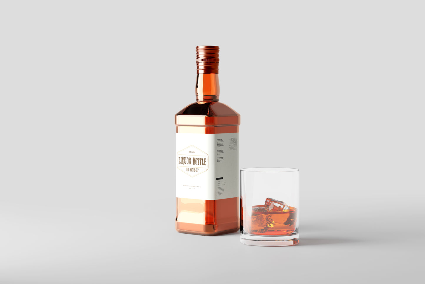 Square Hard Liquor Bottle Mockups