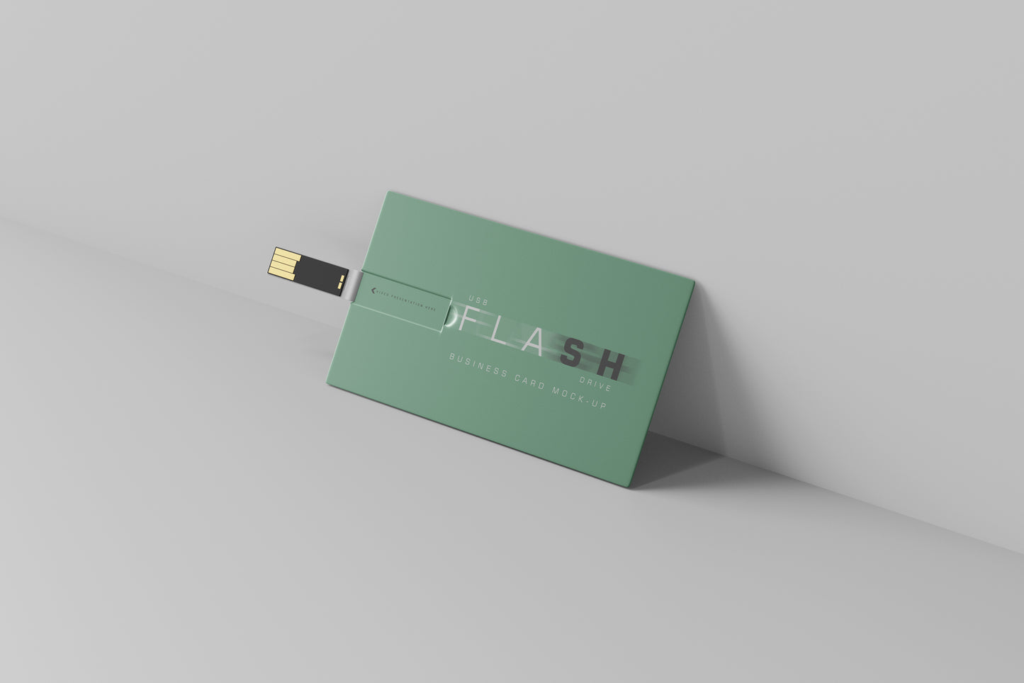 USB Flash Drive Business Card Mockup