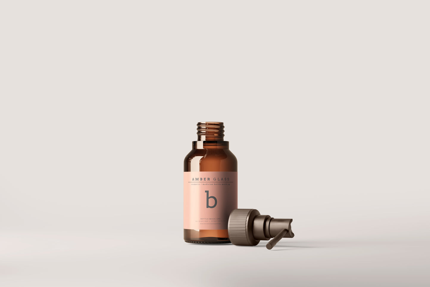 Amber Glass Throat Spray Bottle Mockups