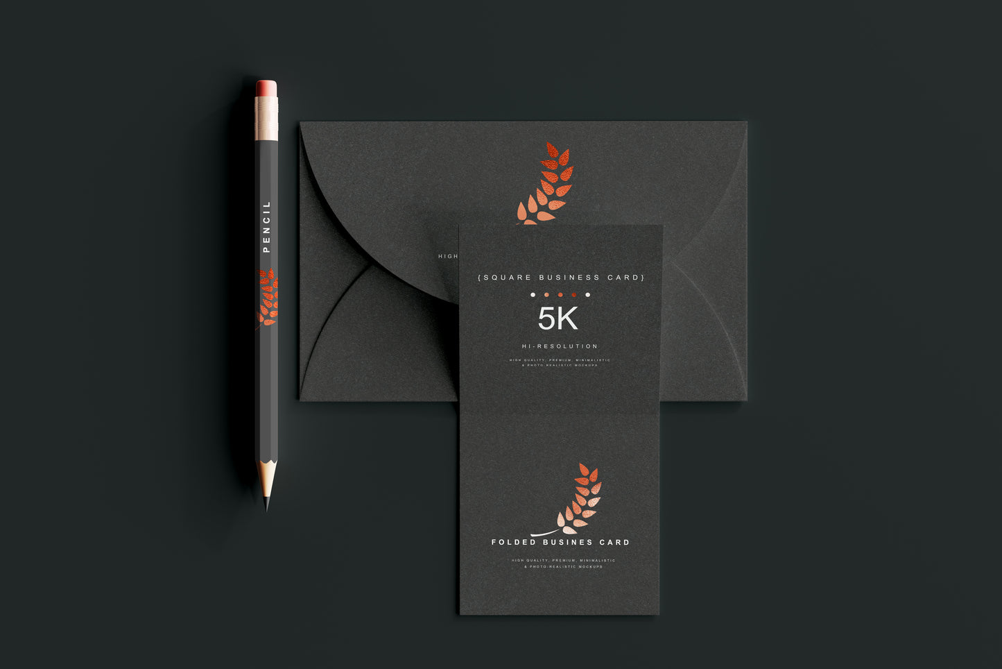 Square Folded Business Card Mockups