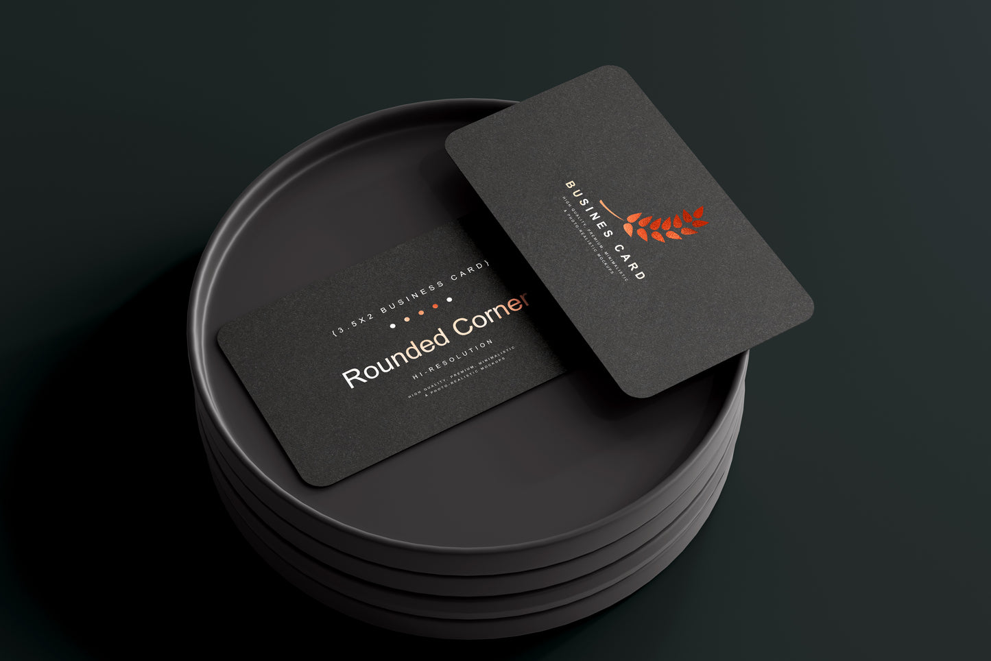 Rounded Corner Business Card Mockups