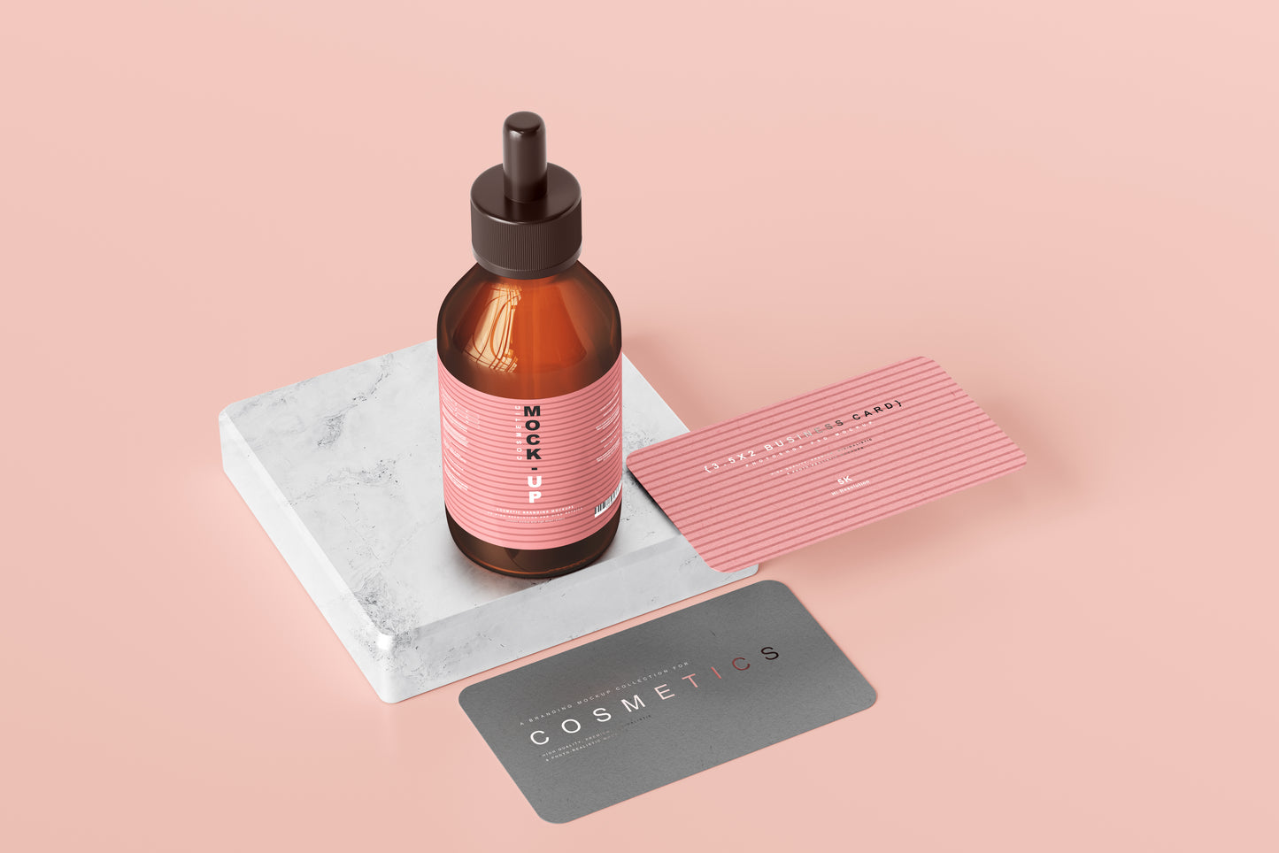 Amber Glass Dropper Bottle Mockups