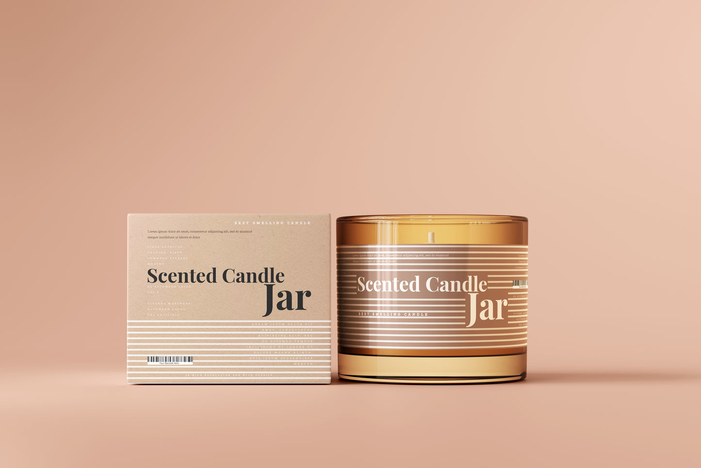 Amber Glass Candle Jar Mockups