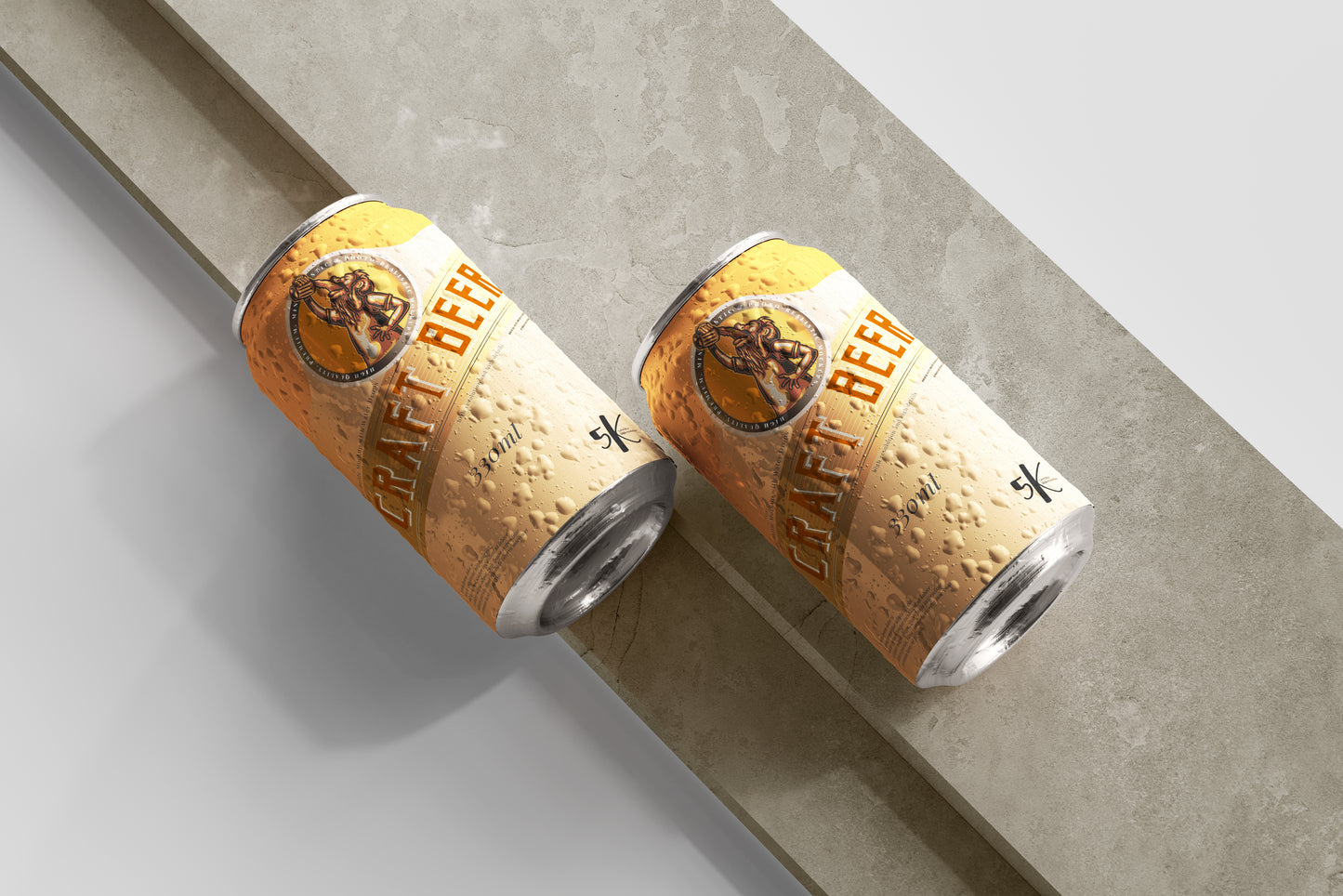 Standard Size Beer Can Mockup with Condensation Effect