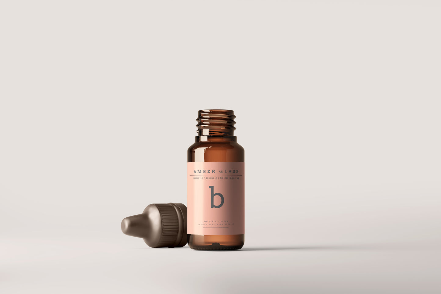 Amber Glass Dropper Bottle Mockups