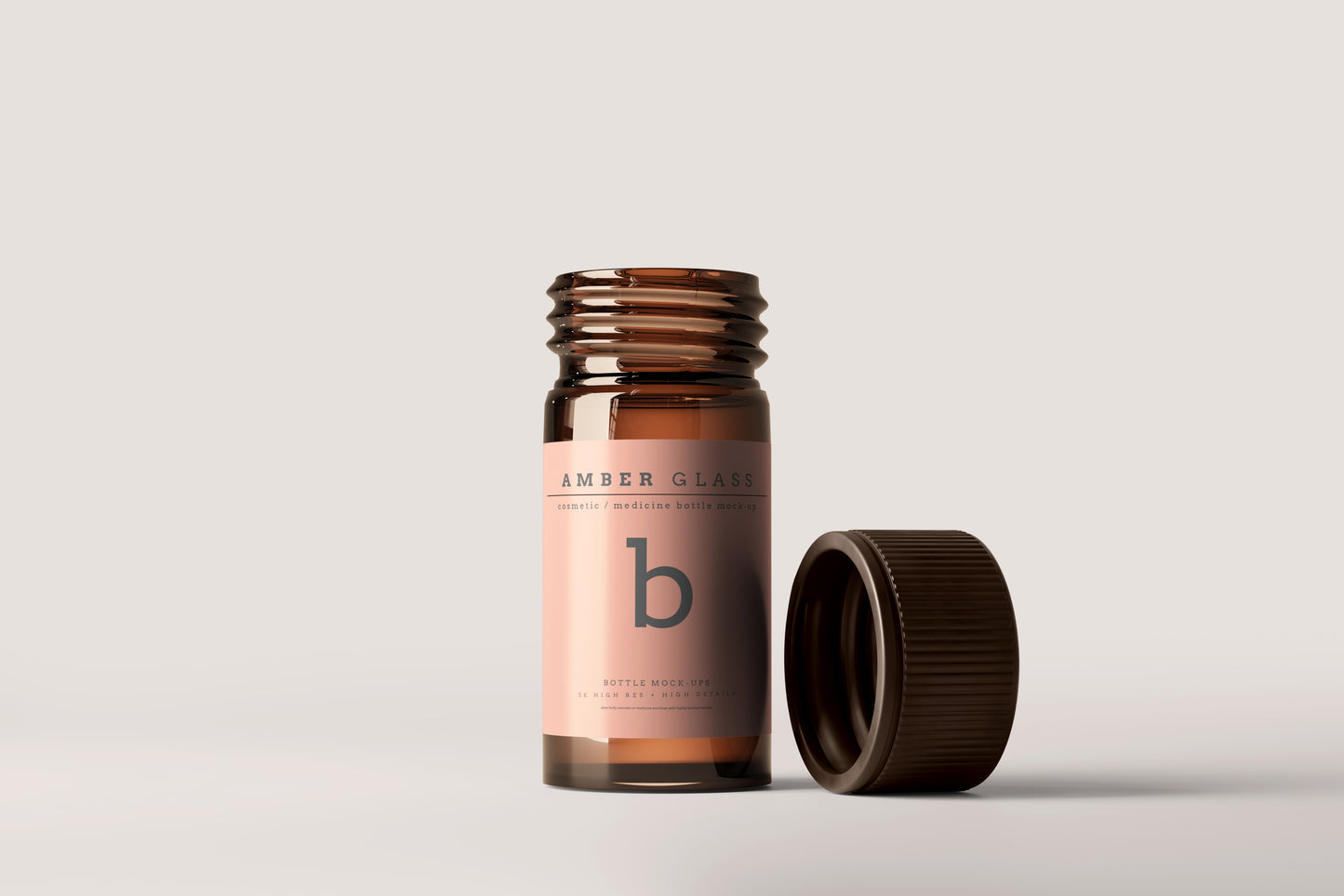 Amber Glass Bottle Mockup