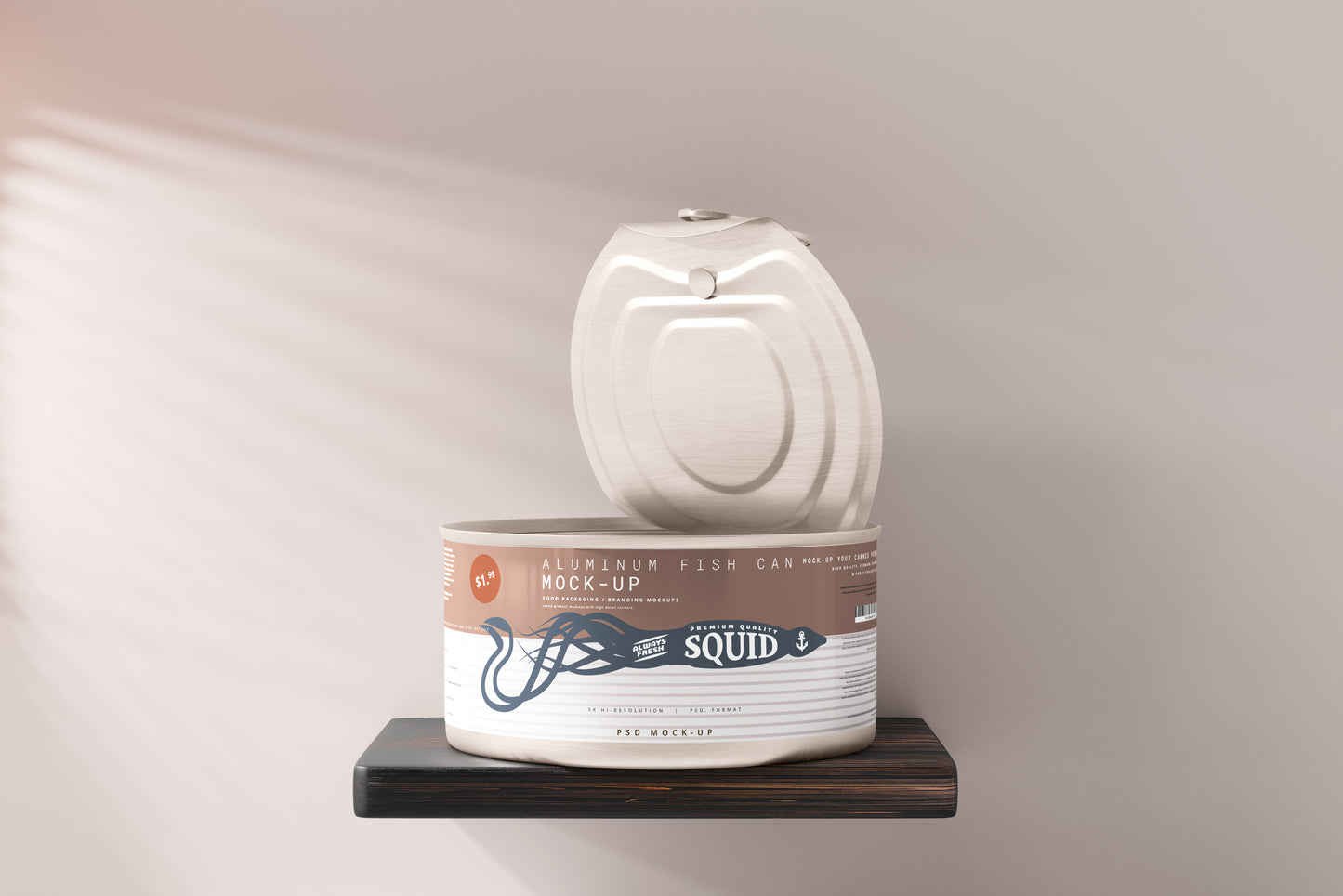 Easy Open Small Aluminum Food Can Mockup