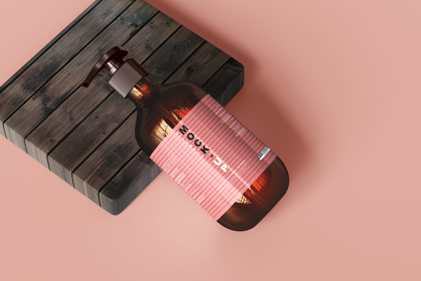 Amber Glass Pump Bottle Mockups